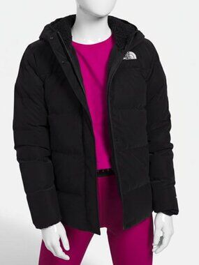 The North Face Kids Girls Black Fleece-Lined Down Parka Coat Jacket Size: M (10)